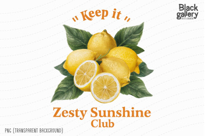 Zesty Sunshine Club Fruit PNG Sublimation