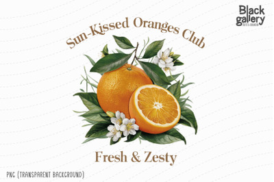 Oranges Club Fruit PNG Sublimation