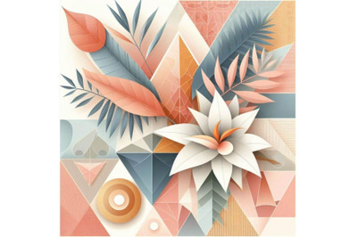 Abstract summer geometric elements with exotic