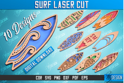 Surf Laser Cut Bundle | Wooden Surfboards | 3D Surf | Summer Design