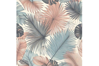 Abstract tropical foliage background. Palm leav