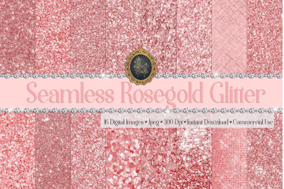 16 Seamless RoseGold Glitter Digital Papers