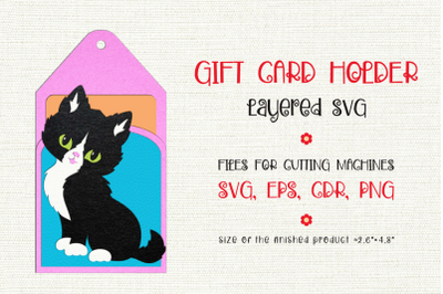 Beautiful Cat | Gift Card Holder | Paper Craft Template