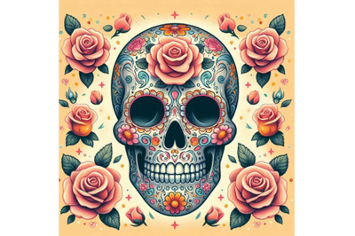 Sugar skull painting