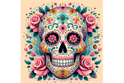 Sugar skull painting