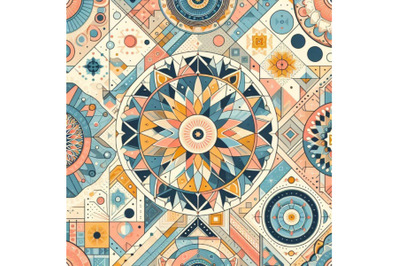 Abstract summer geometric seamless pattern