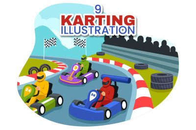 9 Karting Sport Illustration