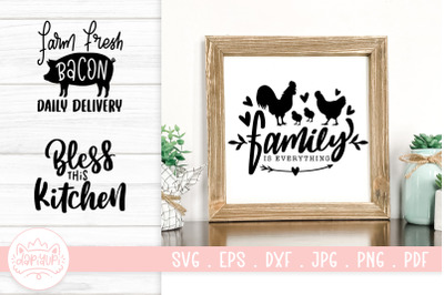 Farmhouse and Kitchen Quotes SVG Cut File