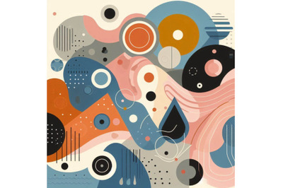 Abstract shapes, elements vector illustration. Cool colorf