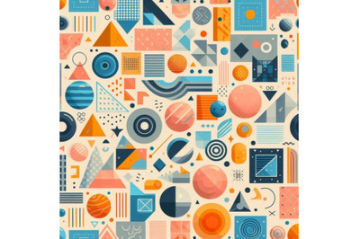 Abstract fun background. Different geometric shapes se