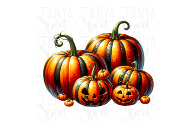 Halloween Pumpkins PNG Designs for Digital Crafting