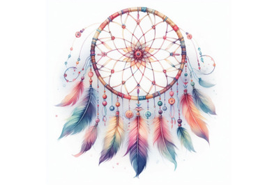 Watercolor ethnic dreamcatcher