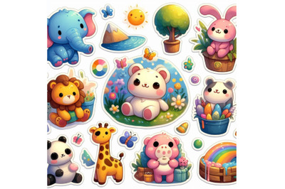 02 cute animal  stickers