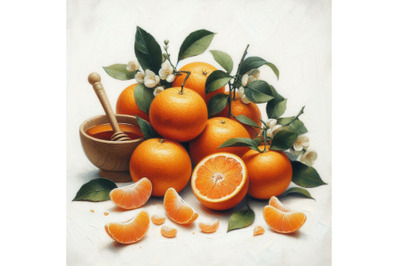 02 Mandarin orange on white ground