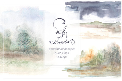 Abstract watercolor landscapes