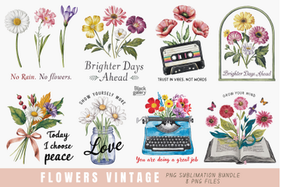 Vintage Flowers Sublimation Bundle