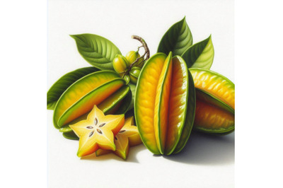 04 a Carambola or Starfruit and slices