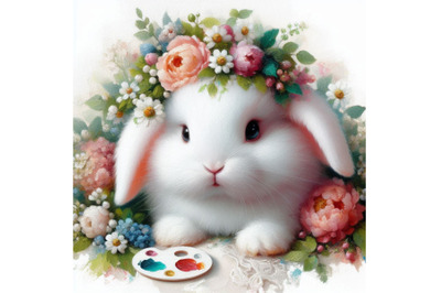 05  baby bunny with flowers