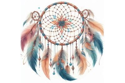 Watercolor ethnic dreamcatcher