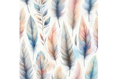 Watercolor feather background