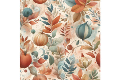 Abstract watercolor seamless pattern in autumn c