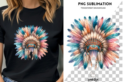 Native American Headdress PNG Digital Prints for Crafting