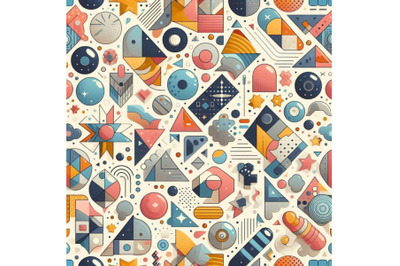 Abstract fun background. Different geometric sha