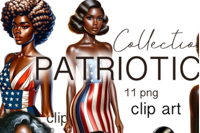 Patriotic Women Clipart | USA PNG Images | Independence Day