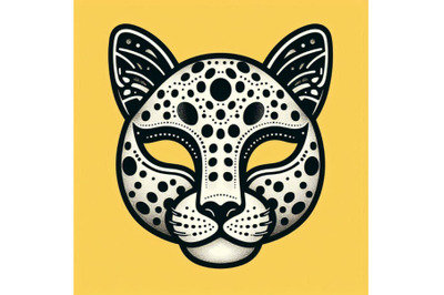 Spotty leopard mask. Cutout animal mask for kids to wear