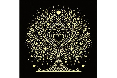 Love tree with hearts for your design