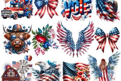 United States Patriotic Bundle&3A; 4th of July Sublimation Designs