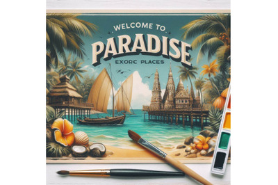 06 Welcome to paradise exotic places vintag