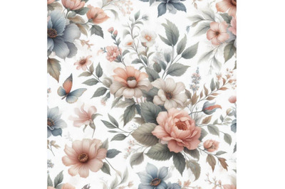 Watercolor floral seamless pattern