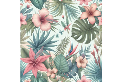 Tropical seamless pattern