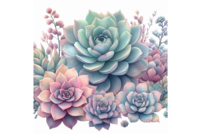 Watercolor succulents