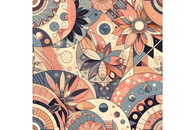 Abstract summer geometric seamless pattern