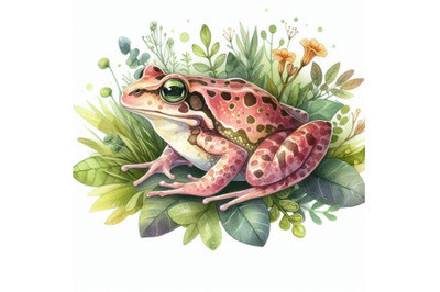 Watercolor frog illustration