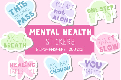 Mental health stickers eps jpg png