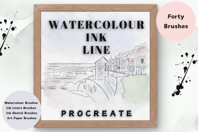 Watercolour Ink Line Brushes for Procreate X 40