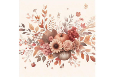 Autumn watercolor floral arrangement