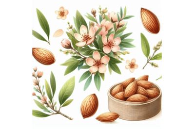 Watercolor almond