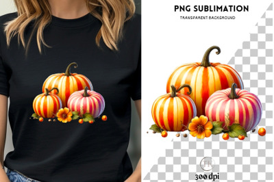 Autumn Pumpkin Season Sublimation Print, Crafting File, Transparent Pu