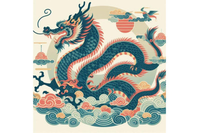 Chinese Dragon. Asian dragon illustration