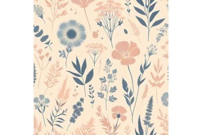 Summer botanical seamless pattern