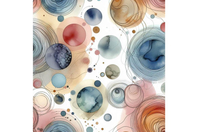 Abstract watercolor circles on white background