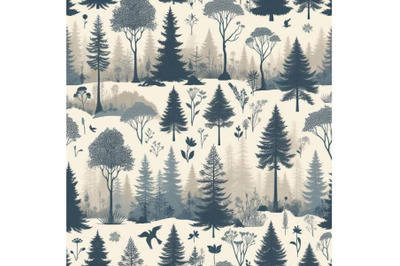 Spring forest seamless pattern