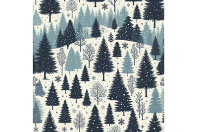 Winter forest seamless pattern