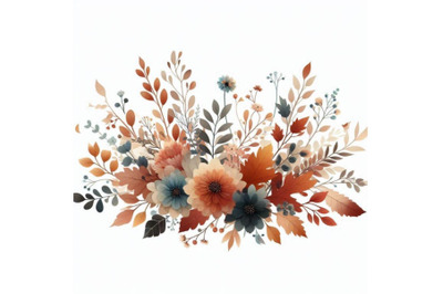 Autumn watercolor floral arrangement