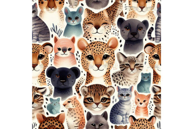 Cool trendy african animals seamless pattern. Watercol