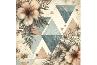 Abstract grunge and marble triangles with tropical flow